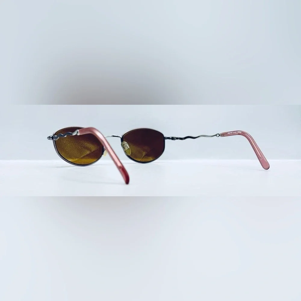 Sophia Loren 073 Pink Silver Oval Sunglasses Frames Only - Picture 5 of 8